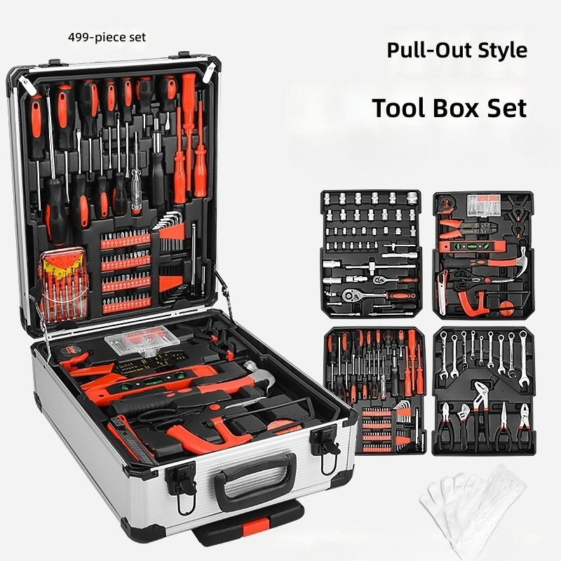 Power Tools Makita Set - Tie rod 499-piece set Aluminum box