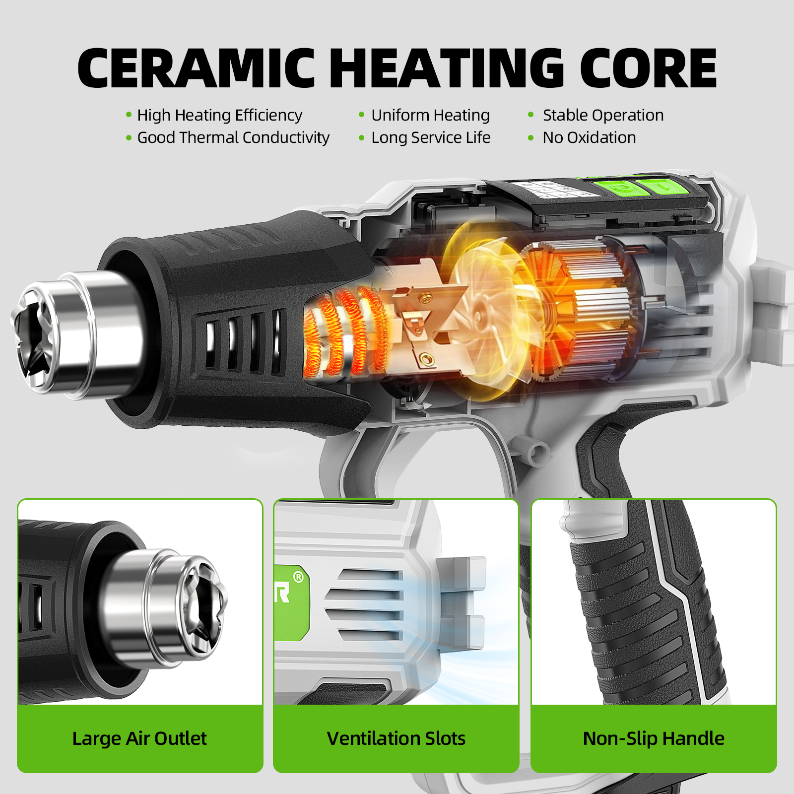 Hot Air Gun with LCD 12 Variab - Power Tools Manufacturers review and price