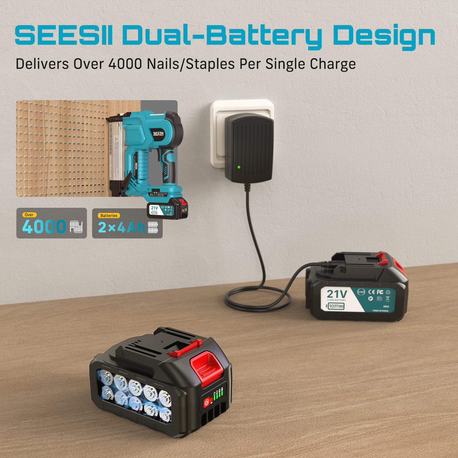 SEESII Electric Impact Nail Gu - Staple Gun Electric review and price