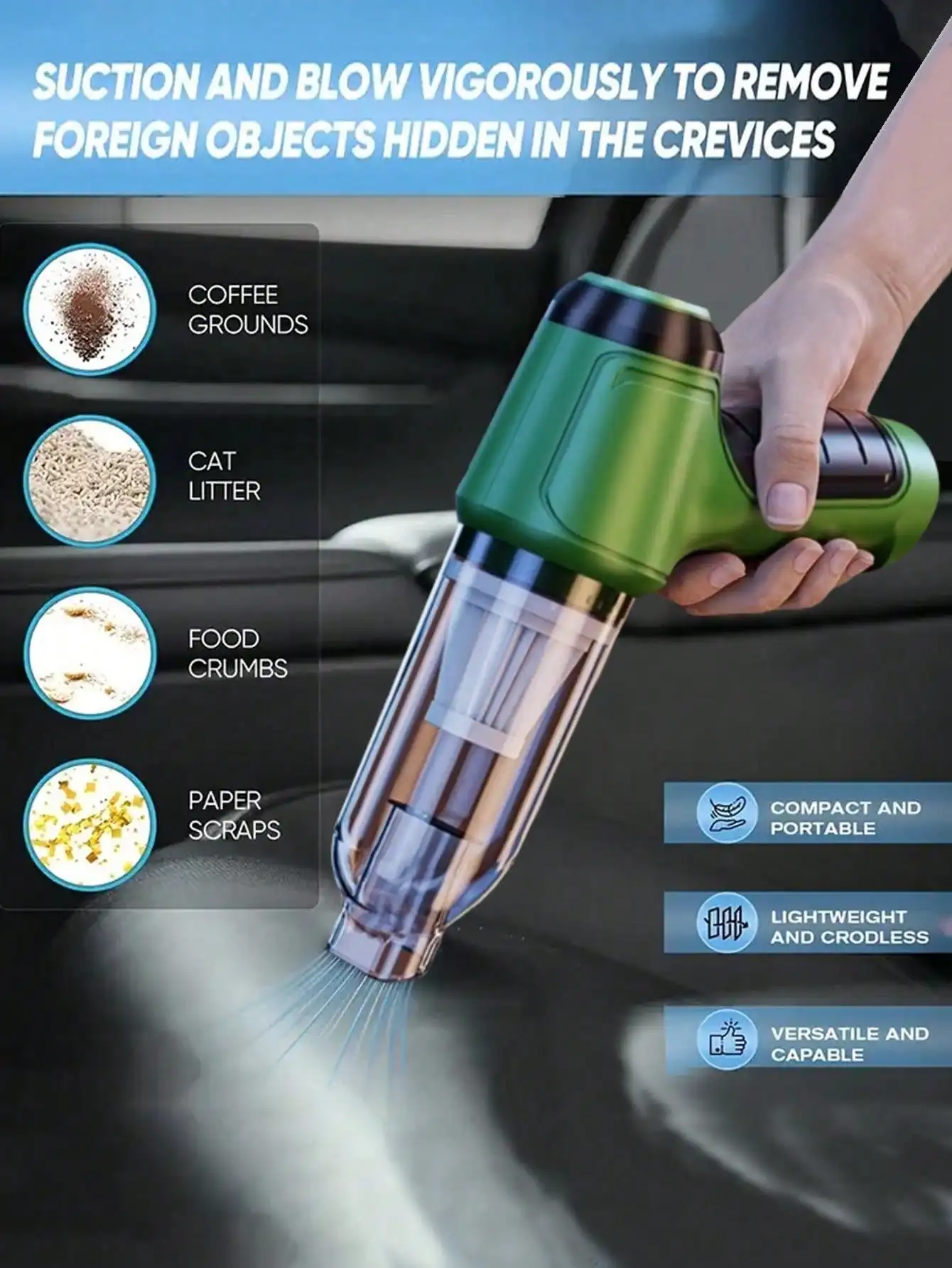 Portable Wireless Vacuum Clean - Air Compressor Mini review and price
