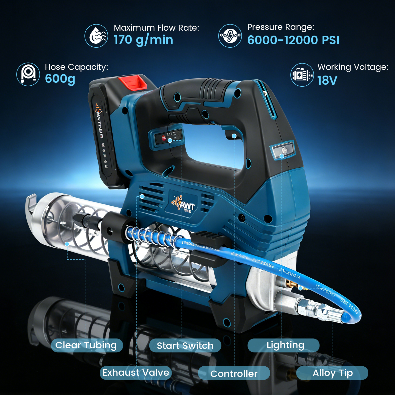 Battery Grease Gun, 12000 PSI  - Power Tools Grease review and price