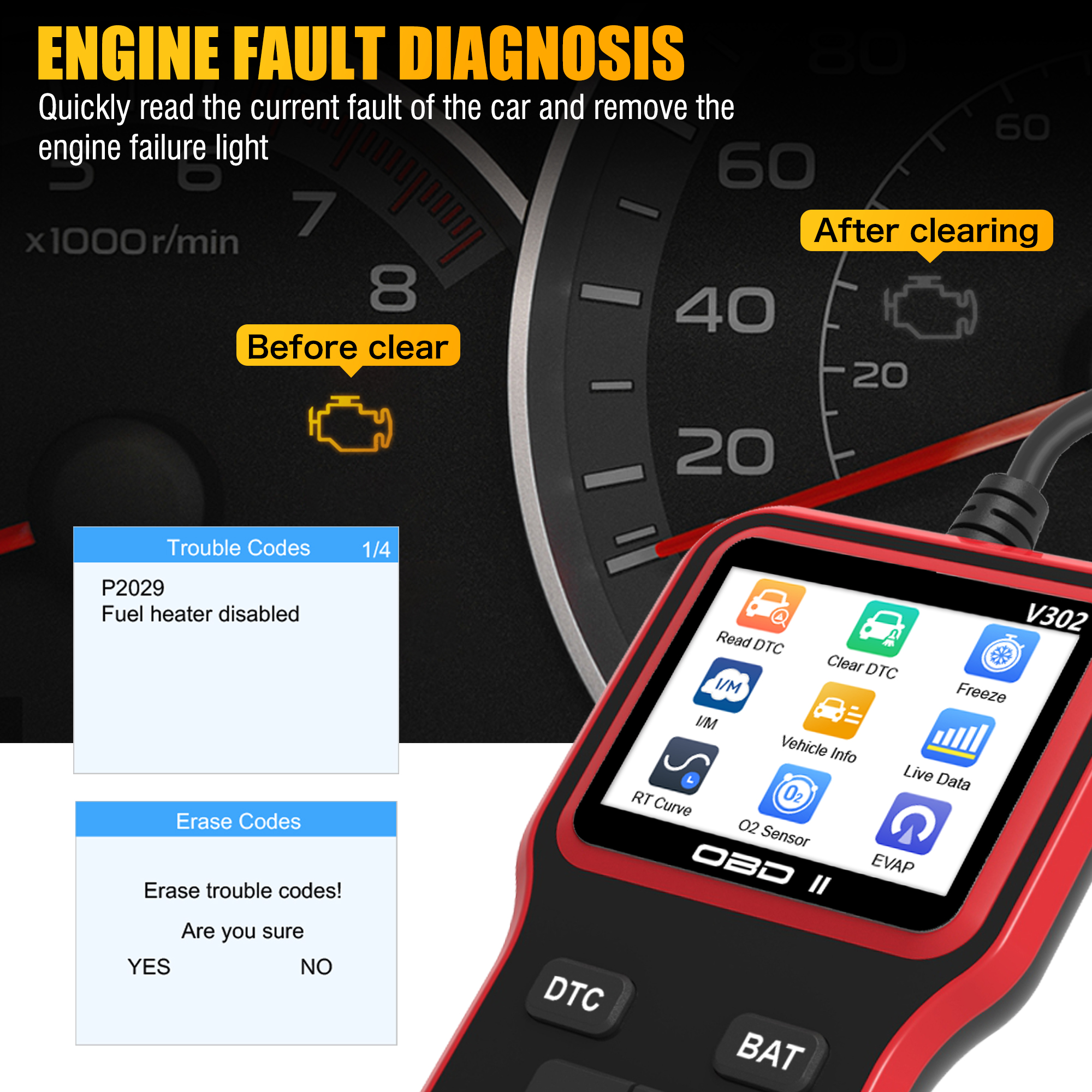 Professional Car Code Reader D - Power Tools English review and price